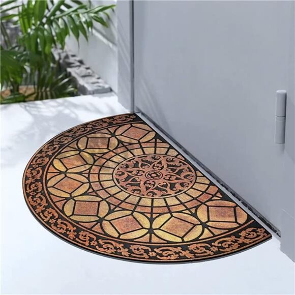 Front Door Mat Outdoor Entrance, Heavy Duty Doormat Half Circle Rug for Outside - Picture 1 of 7